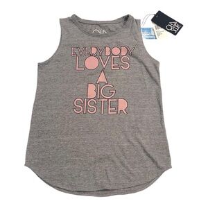 066 Gray Tank Top with Pink Print